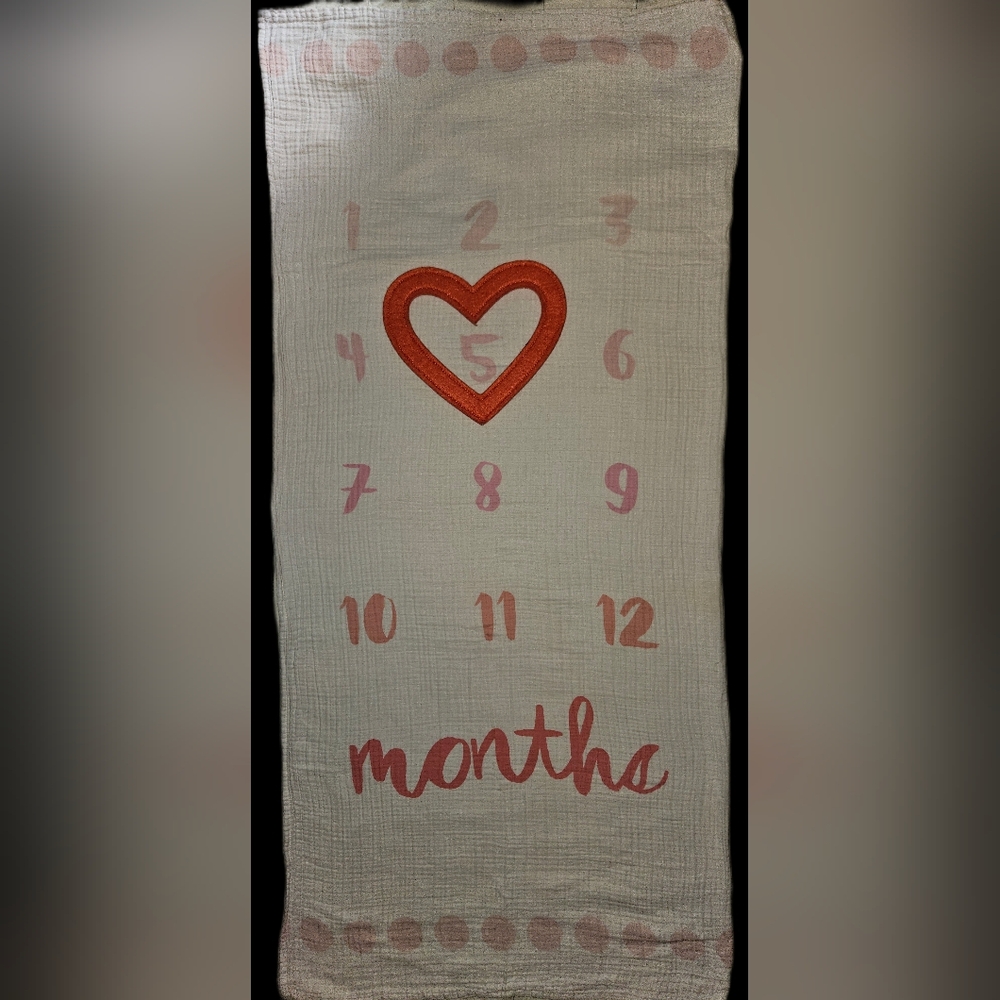 Baby Milestone Blanket - Pink and White